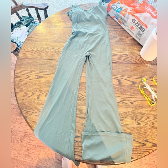 Pants - Cinched Back Wide Leg One Piece Athletic Jumpsuit